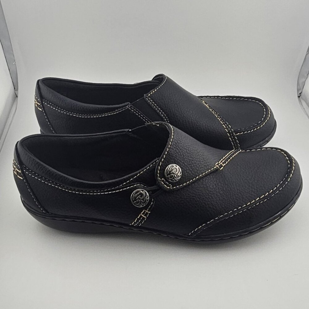 Clarks Ashland Lane Q Slip-On Black Loafer Women's 7.5 NWOT
